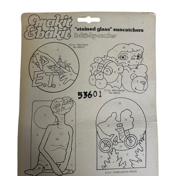 Vintage MAKIT & BAKIT Stained Glass Sun Catcher ET Extra Terrestrial Standing - Picture 9 of 11